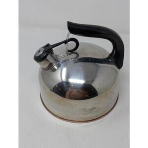 Paul Revere Ware Copper Bottom Tea Pot Stainless 1 Qt Korea D00H